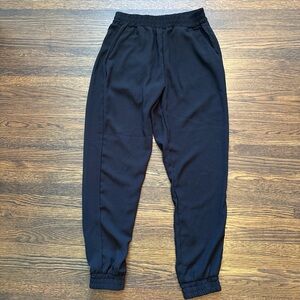 Classic Black Elastic-Waist Jogger Trousers